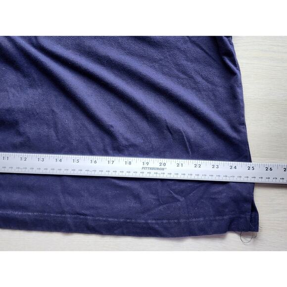 TOP/BLOUSE-QUACKER FACTORY-Navy Blue-V-Neck-Rhinestones-Studs-3/4 Sleeve-XL - Picture 12 of 14